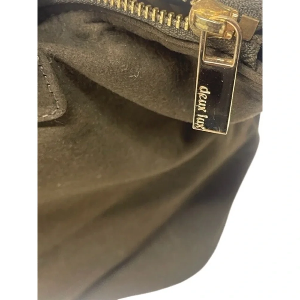 DEUX LUX Suede Woven Tote Bag Dark Brown Shoulder‎ Handbag